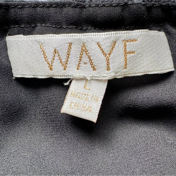 WAYF Mini Dress Striped Off the Shoulder Pom Pom Ruffle Lined Boho Beachy Sz L - Picture 3 of 16